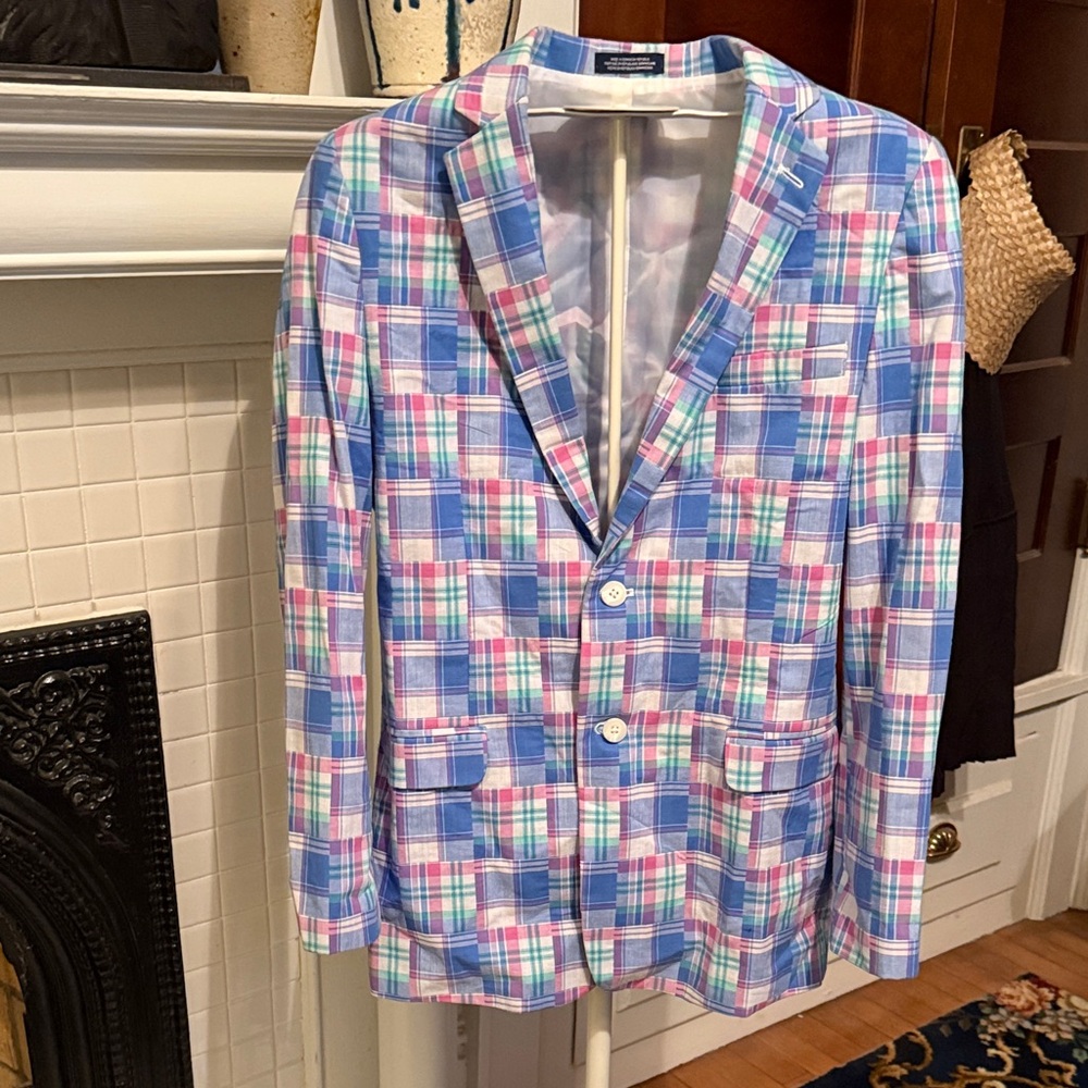 Izod Multicolor‎ Plaid Boys-  Blazer- worn twice.
